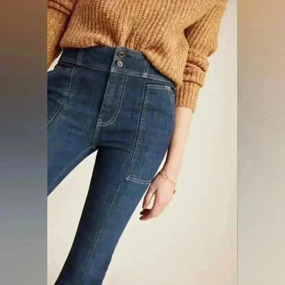Pilcro and the Letterpress Anthropologie High Rise Trouser Bootcut Jeans Size 28 - Picture 4 of 16